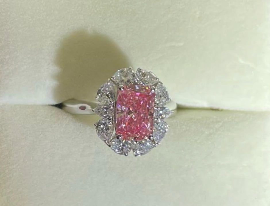 #order-02#2.05ct ピンクダイヤモンド・スクエアカット・ハローリング