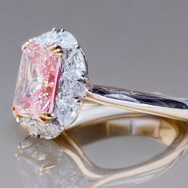 #order-02#2.05ct ピンクダイヤモンド・スクエアカット・ハローリング