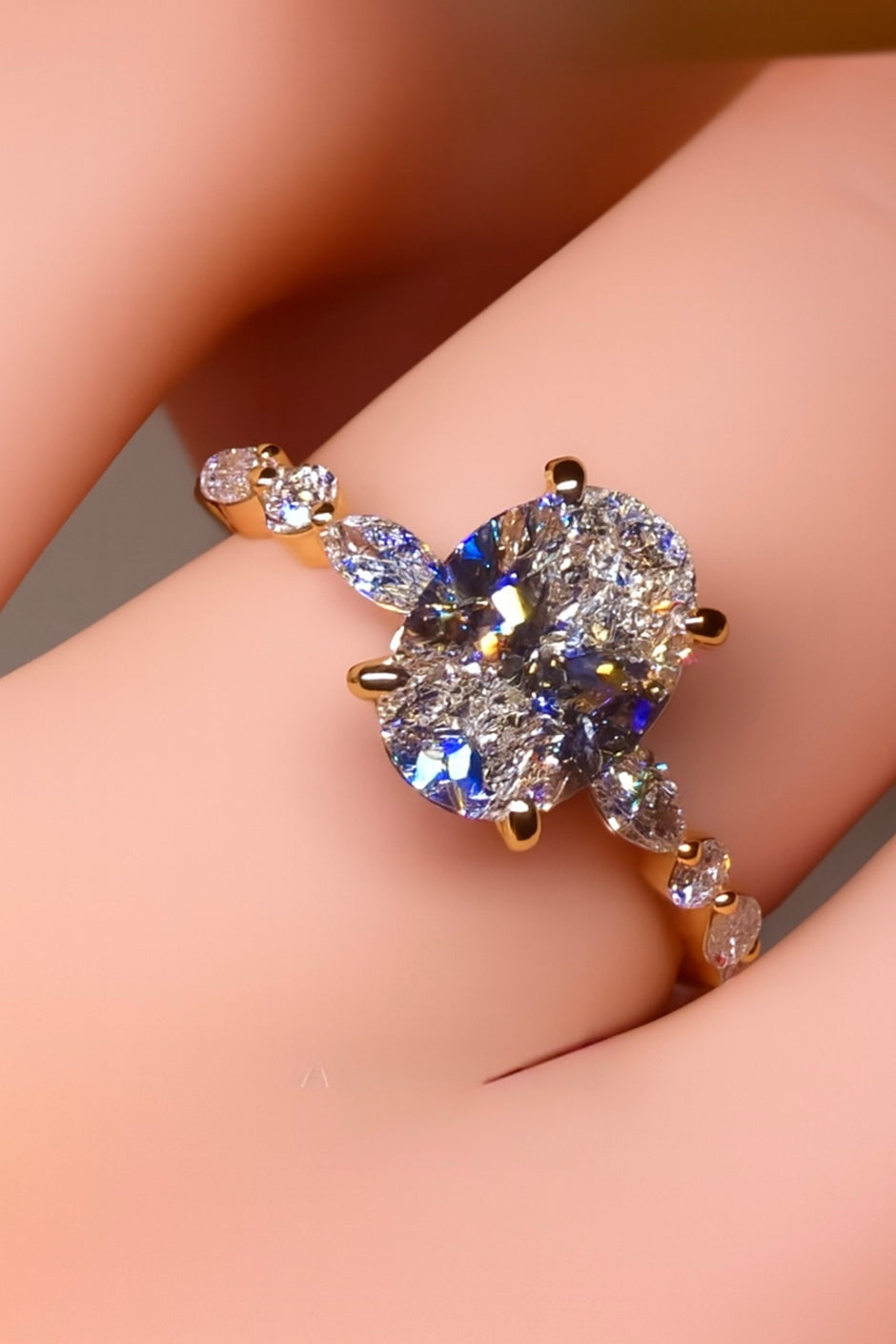 #order-20#4.05ct ラボダイアモンド・オーバルカット・サイドリング