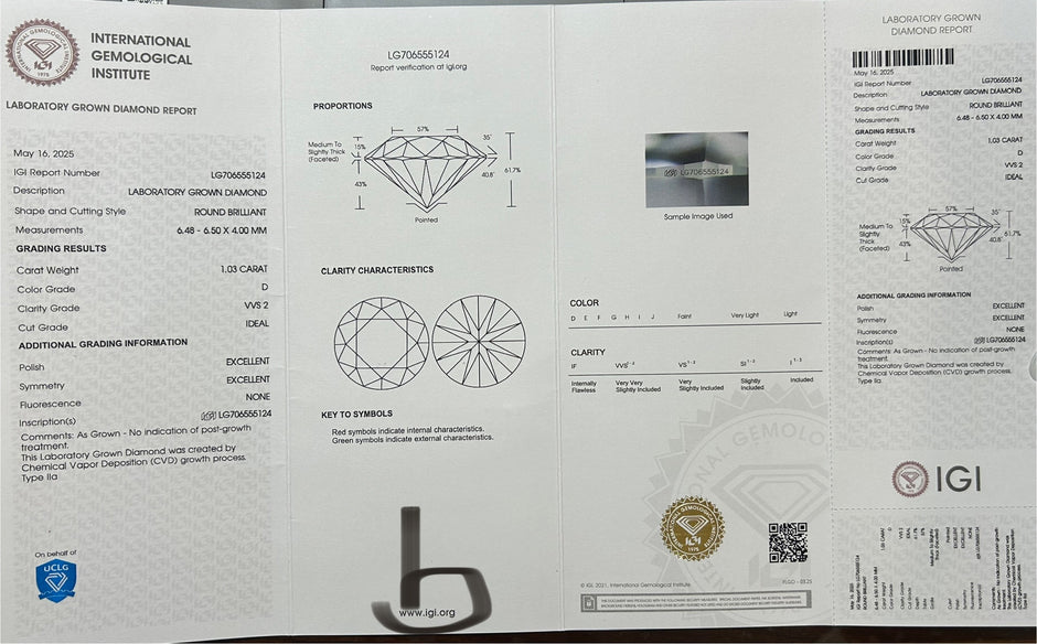 #a&b#1.03ct×2 D VVS2 ラボグロウンダイヤモンド 一粒ピアス｜無改色・IGI認定ダイヤ × PT950リング