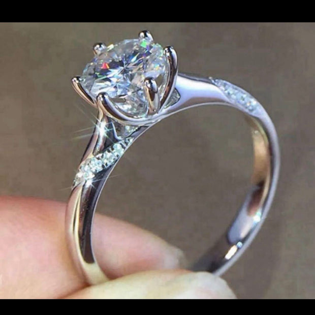#17#1.82ct D VS1 クラシック6本爪のラウンドカットラボダイヤリング｜無改色・IGI認定ダイヤ × PT950リング