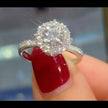#04#1.02ct D VVS2 花のようなハローセッティングラボダイヤリング｜無改色・IGI認定ダイヤ × PT950リング