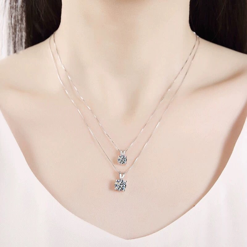 #34#1.83ct F VS1 ラボグロウンダイヤモンド ソリティアネックレス45㎝調整可能｜無改色・IGI認定ダイヤ × PT950リング